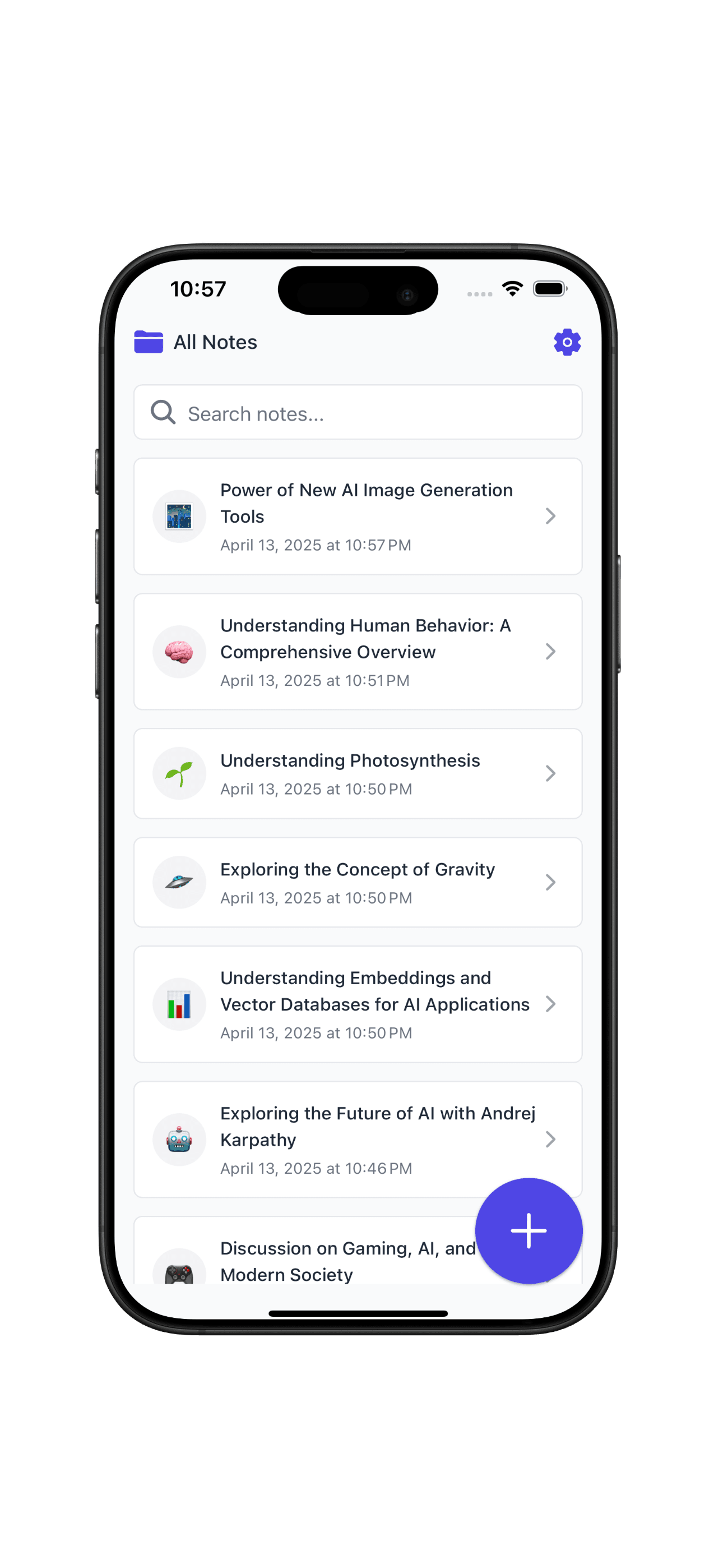 Studsy note-taking interface