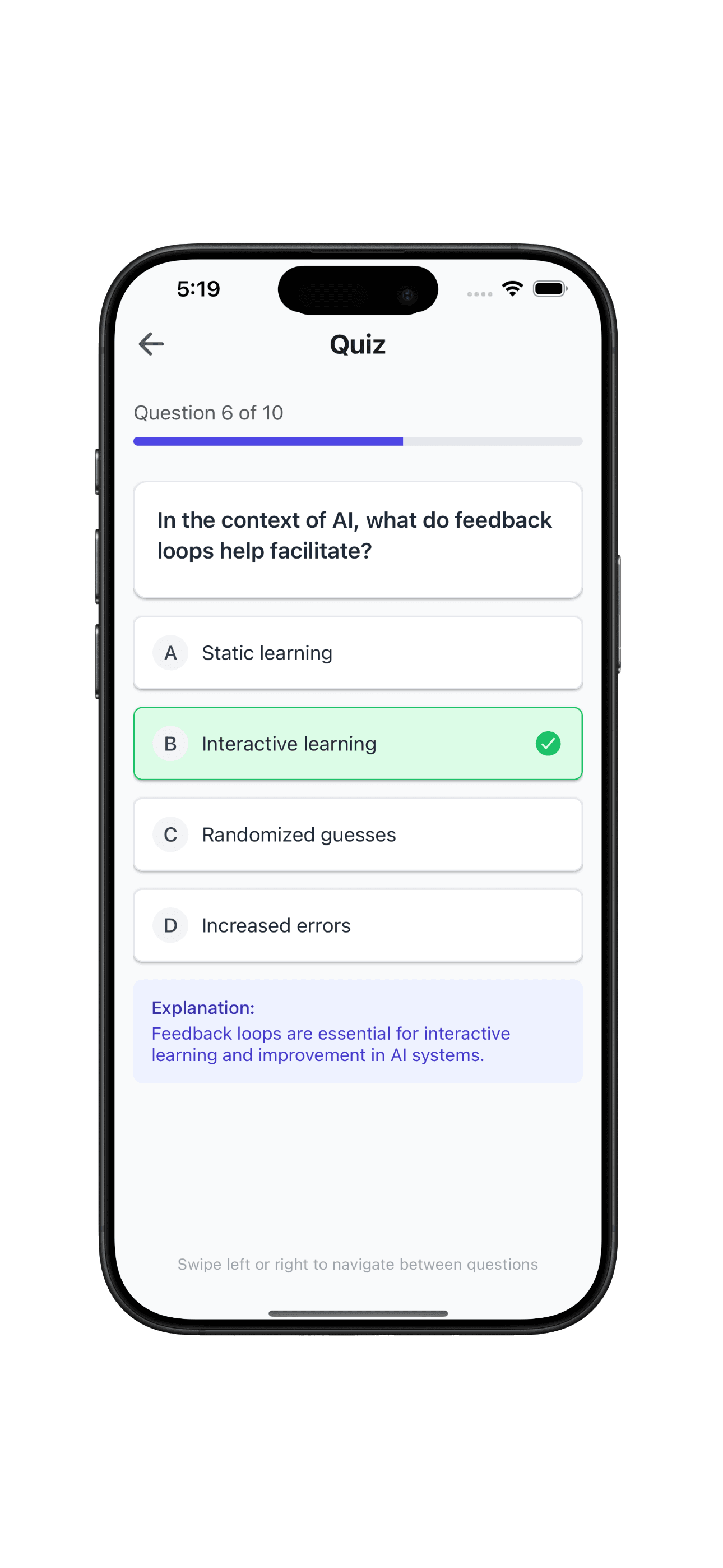 Studsy flashcard interface
